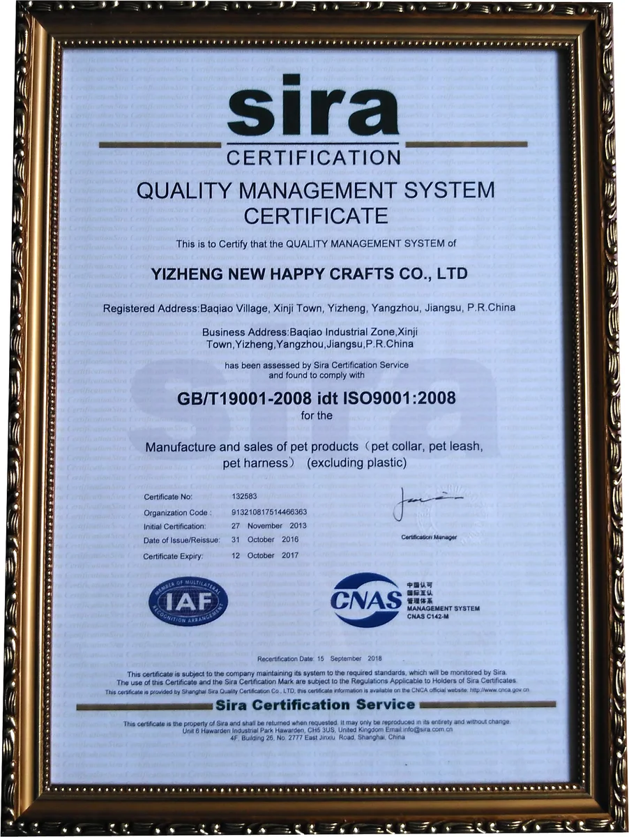 ISO 9001:2008 Quality System Certification